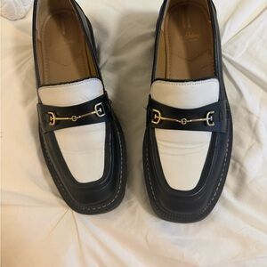 Sam Edelman Black and White Leather Bit Loafers